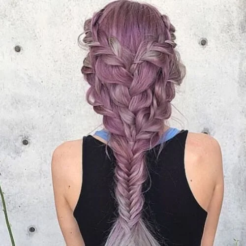 lavender braid hairstyles for long hair