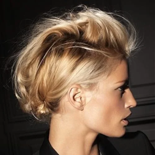 messy fauxhawk blonde hairstyles