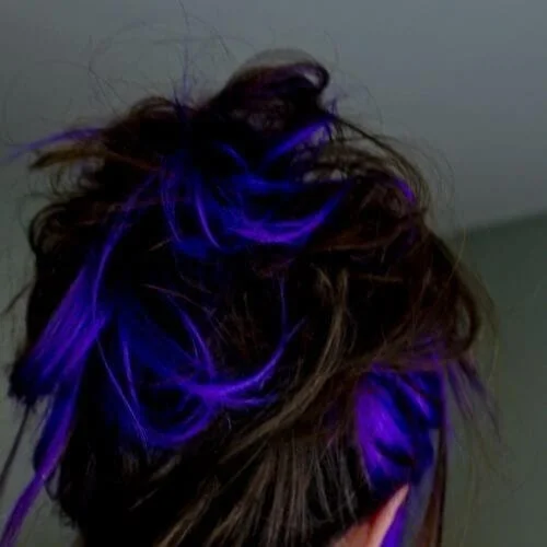 metallic blue high highlights and lowlights