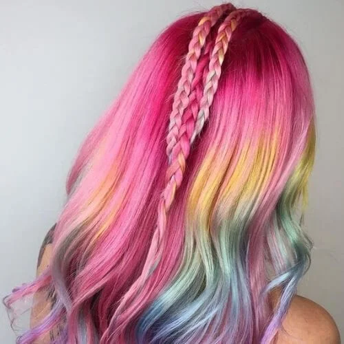 middle colorful hairstyles
