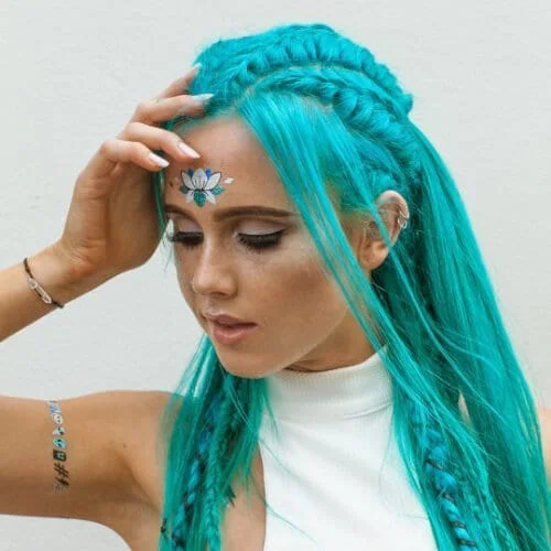 teal braid hairstyles for long hair