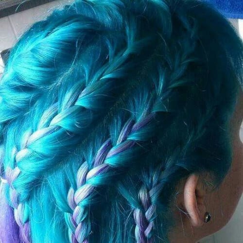 teal to purple braid hairstyles for long hair
