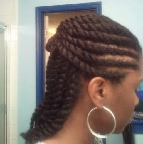 Chunky flat twists (protective styling)