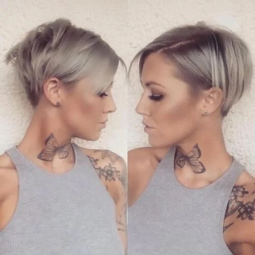 Soft Pixie Bob haircut with layers for fine hair - adds volume and texture