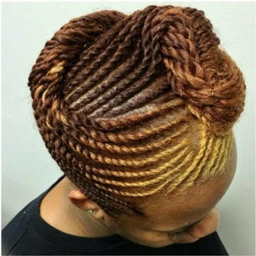 blonde caramel brown hairstyle on a woman