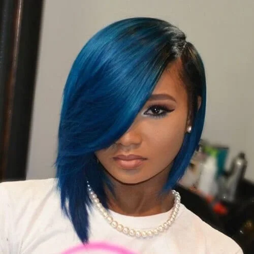 blue haircuts for thick hair