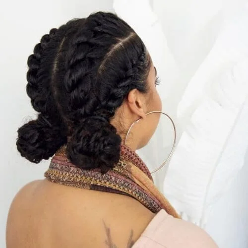 Double buns hairstyle