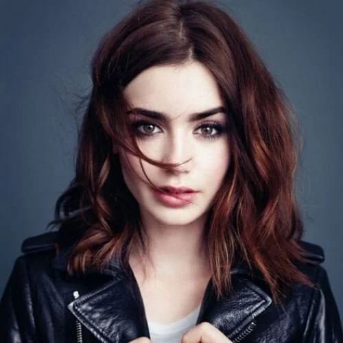 lily colins hairstyle