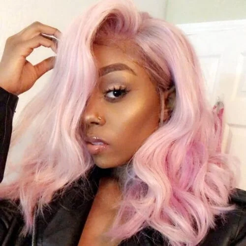pink haircuts for thick hair
