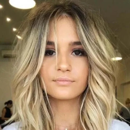 undone textured long bob haircuts for thick hair