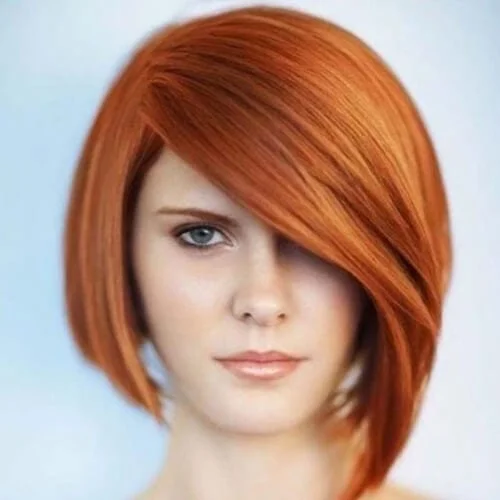 Asymmetrical bob short haircuts for straight hair