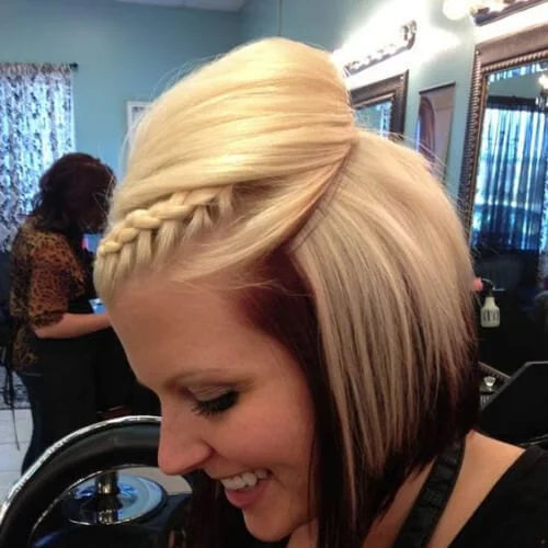 Braided Bang hairstyles with Bouffant Look