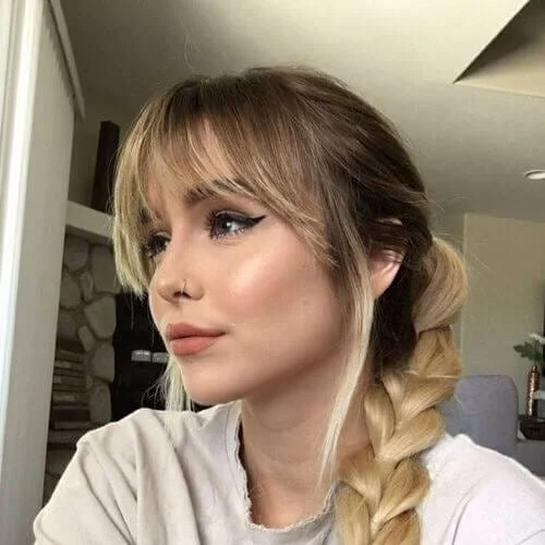 bangs braid hairstyles