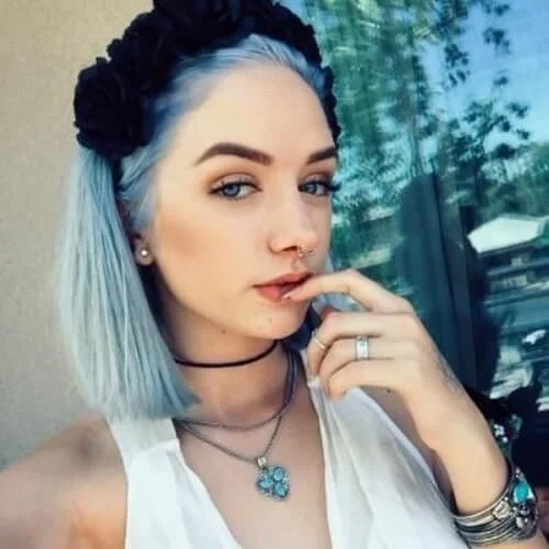 black flowers blue hair short haircuts for straight hair