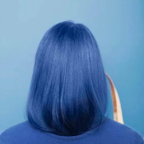 blue short haircuts for straight hair