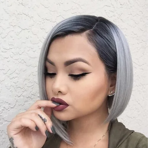 gray short haircuts for straight hair