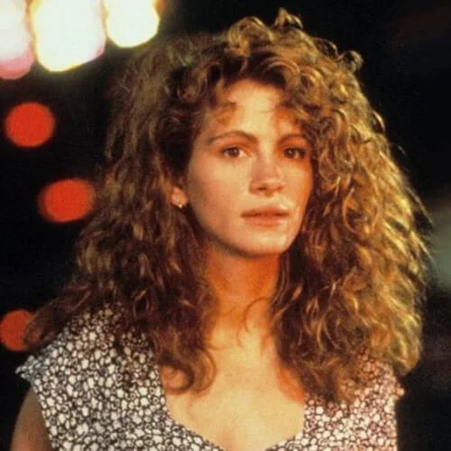 julia roberts curly hair with bangs