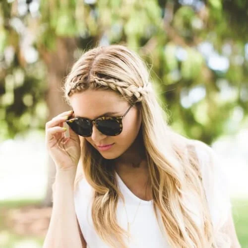 middle part braided bang hairstyles