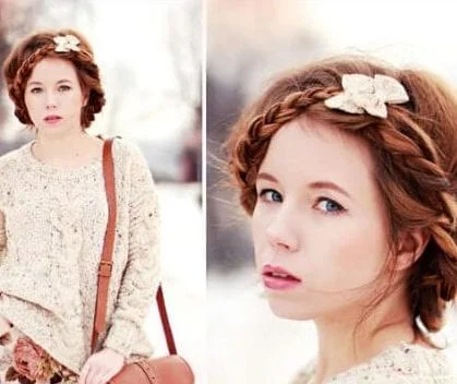 ribbon braided bang hairstyles