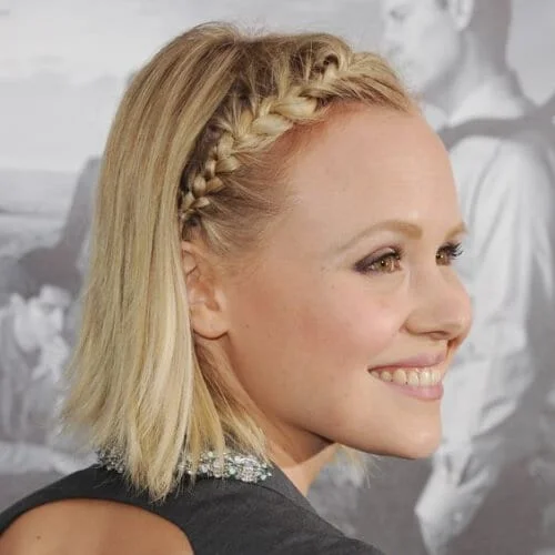 short hair braided bang hairstyles