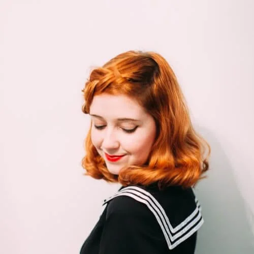 vintage braided bang hairstyles