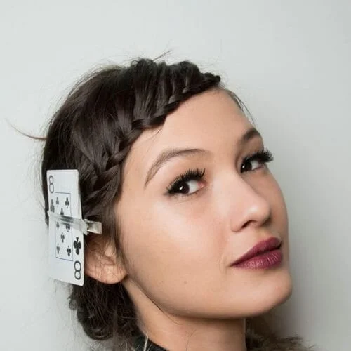 vintage braided bang hairstyles