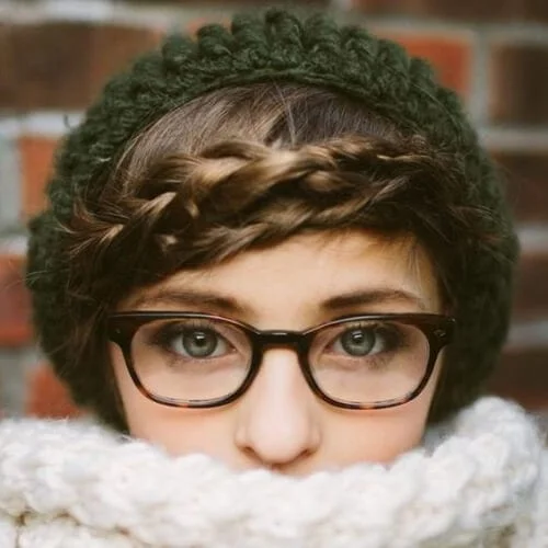winter braided bang hairstyles