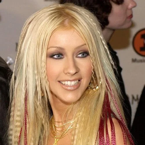 Christina Aguilera crimped hairstyles