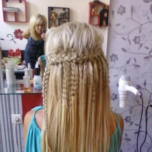 Waterfall braid with crimped pieces crimped hairstyles