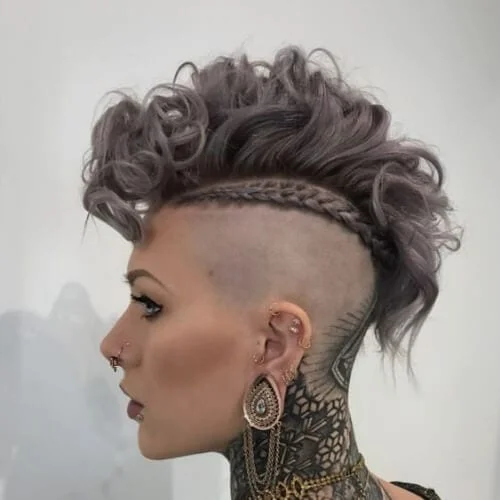 curly fauxhawk braid short punk hairstyles