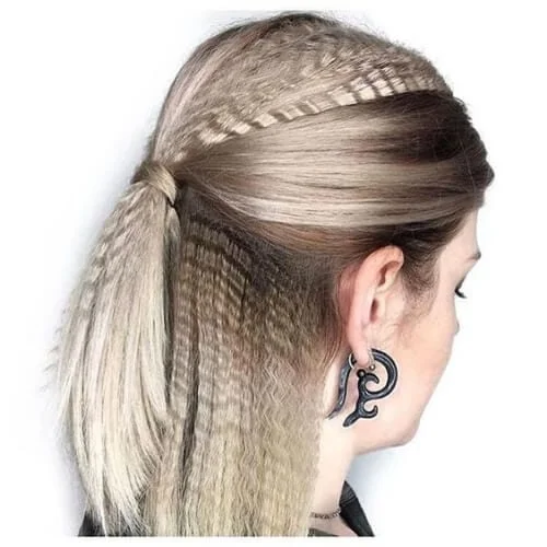 Half up half down crimped hairstyles with textured waves - versatile styling option