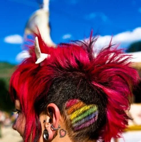 rainbow heart hairstyles