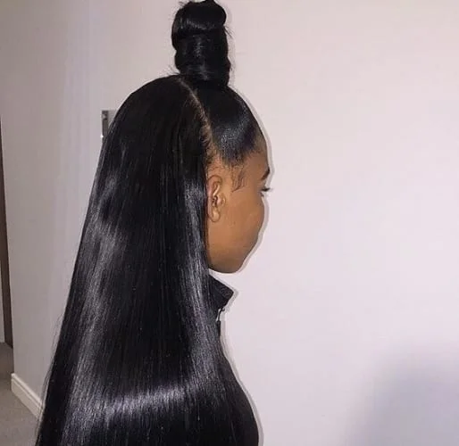 samurai weave top knot bun