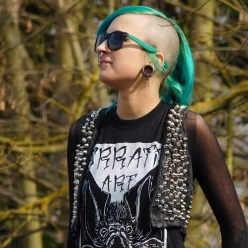 teal short punk hairstyles