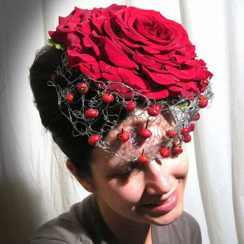 composite rose hat... with rosehips hairstyles 