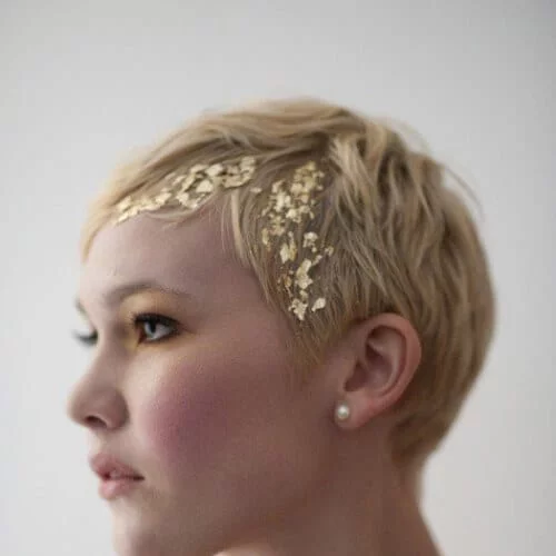 gold foil leaf hairstyles 