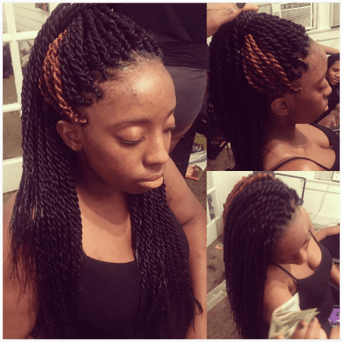 halfdo with twisted braids