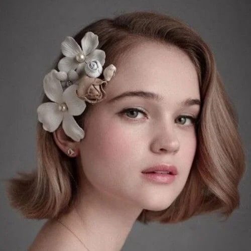 loose bob wedding hairstyles for short hair