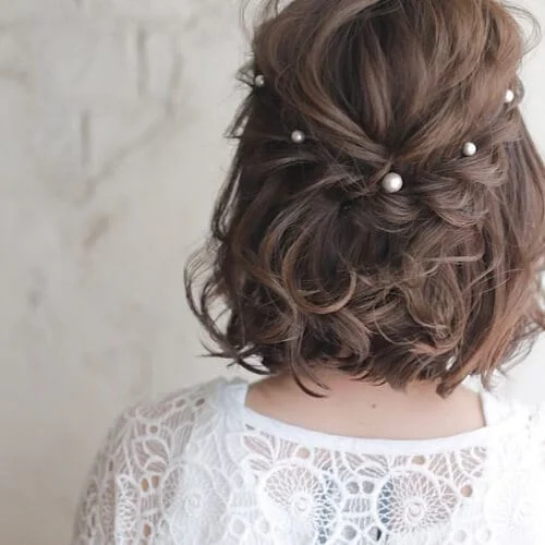 pearl wedding hairstyles for short hair