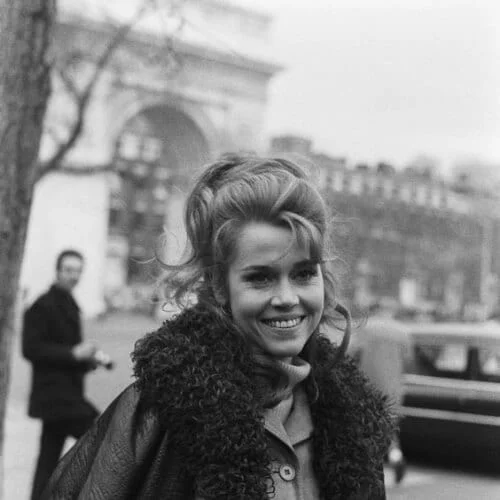 Jane Fonda hairstyles in Paris, 1970