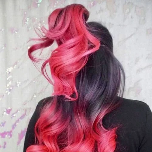 black and candy pink two tone hairstyles