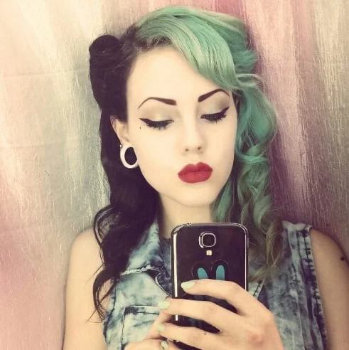 black and green two tone hairstyles
