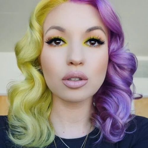 daffodil iris Two Tone Hair Color Ideas