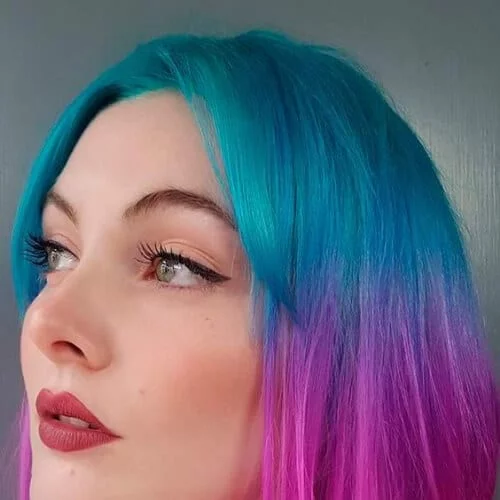 mulberry turquoise two tone hairstyles