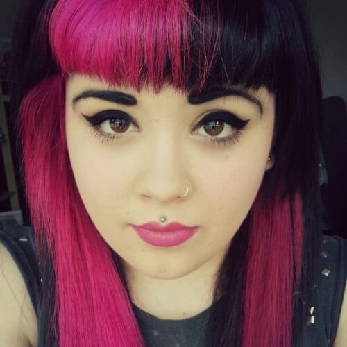 pink black two tone hairstyles