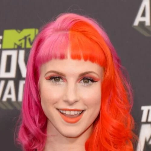 rose orange two tone hairstyles