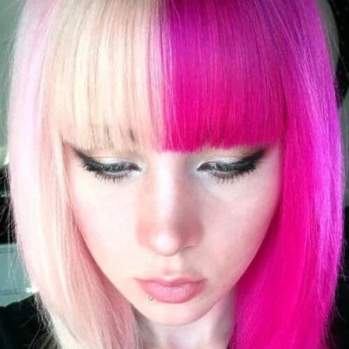 shades of pink two tone hairstyles