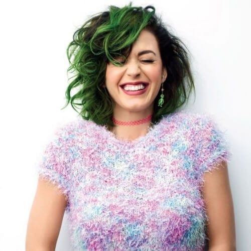 messy green bob katy perry hairstyles