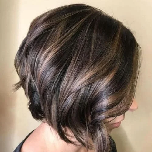 Chocolate Bob with Layers and Subtle Highlights