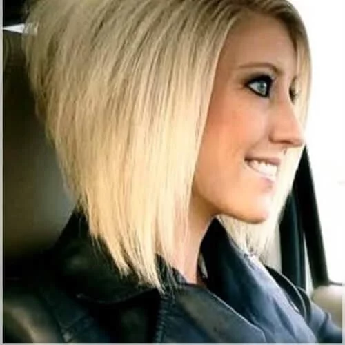 Classic A-line bob haircut with angled sides and sleek styling - perfect face-framing cut